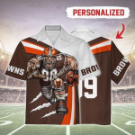Gearhomies Personalized Unisex Hawaiian Shirt Cleveland Browns Football Team 3D Apparel