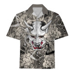GearHomies Hawaiian Shirt Oni Mask 3D Apparel