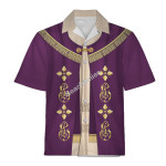 Gearhomies Hawaiian Shirt Purple Liturgical Vestment 3D Apparel