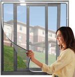 Adjustable DIY Flex Screen Max 55”H x 33.5”W, Magnetic Window Screen Fits Any Size Smaller DIY Easy Installation