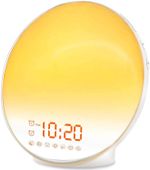 Alarm Clock Wake Up Light Sunrise, Alarm Clock With Sunrise Simulation Sleep Aid Dual Alarms FM Radio Snooze Nightlight Daylight