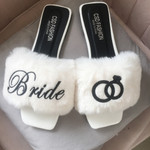 Furry “Bride” Slippers