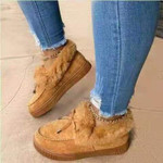 Women Snow Faux Fur Platform Slip-on Loafer Boots