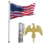 20ft Telescoping Flagpole Kit with Eagle & Ball Finial