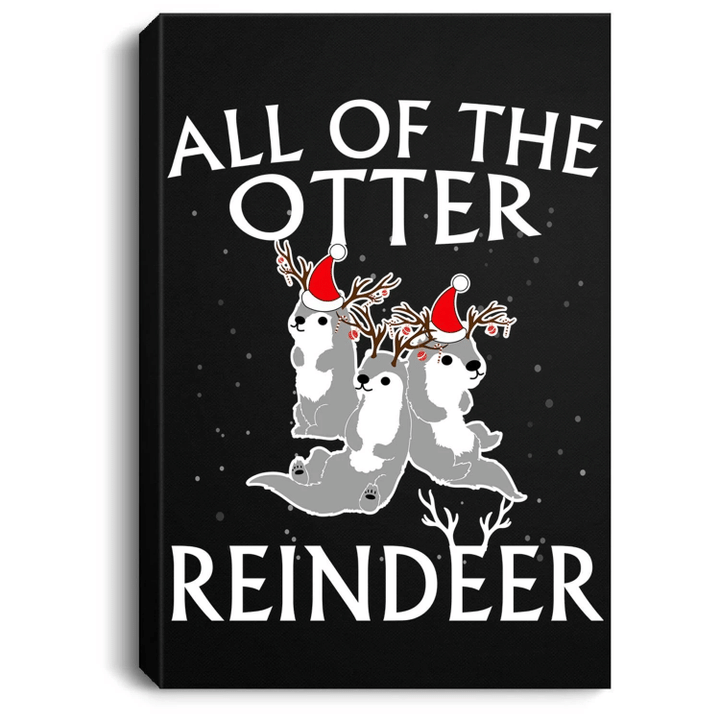 All Of The Otter Reindeer Christmas Holiday Portrait Wall Art Canvas Decor