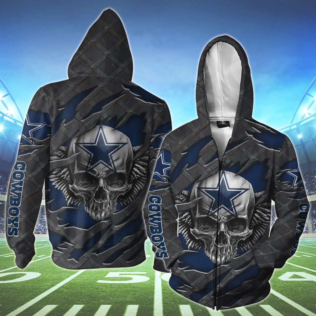 NFL Dallas Cowboys Wings Skull 3D Shirt, Hoodie2