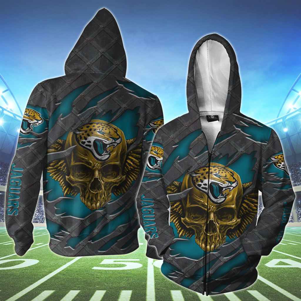 NFL Jacksonville Jaguars Wings Skull 3D Shirt, Hoodie2