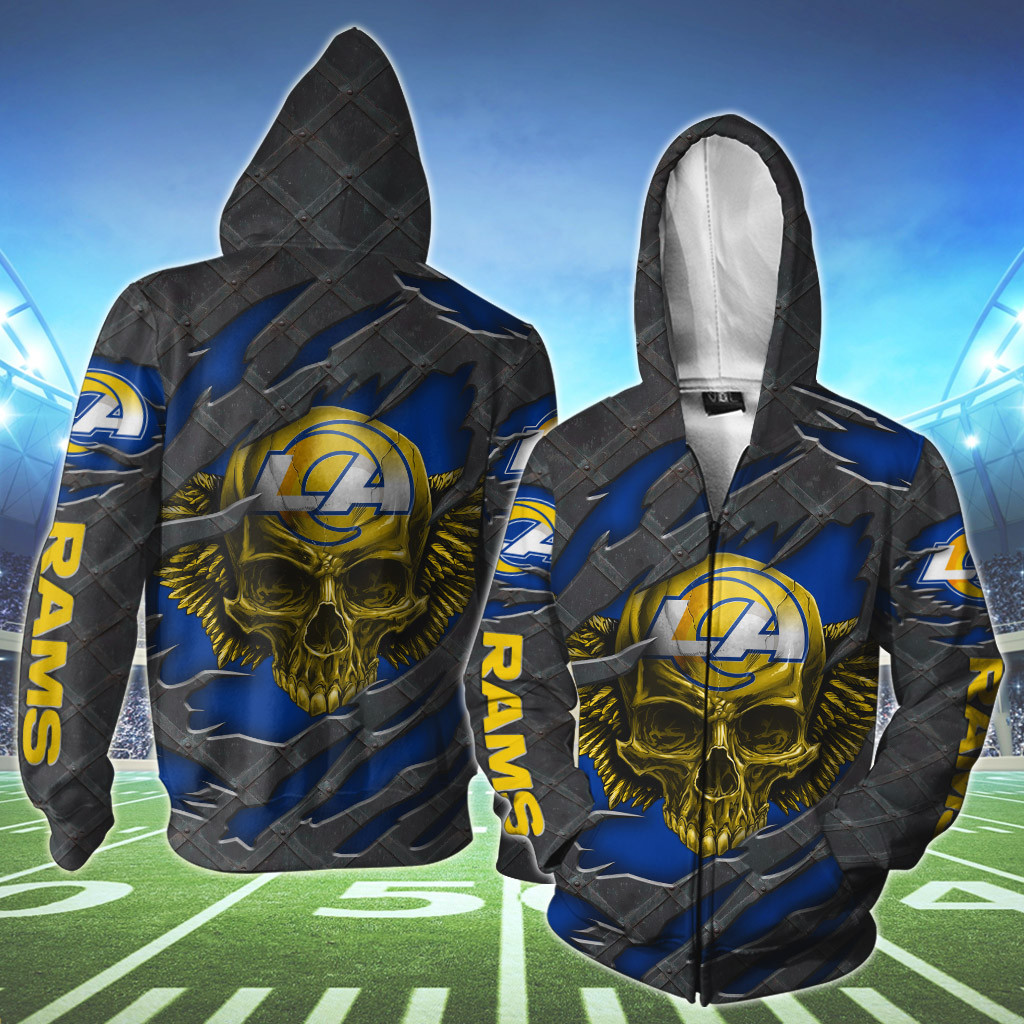 NFL Los Angeles Rams Wings Skull 3D Shirt, Hoodie2