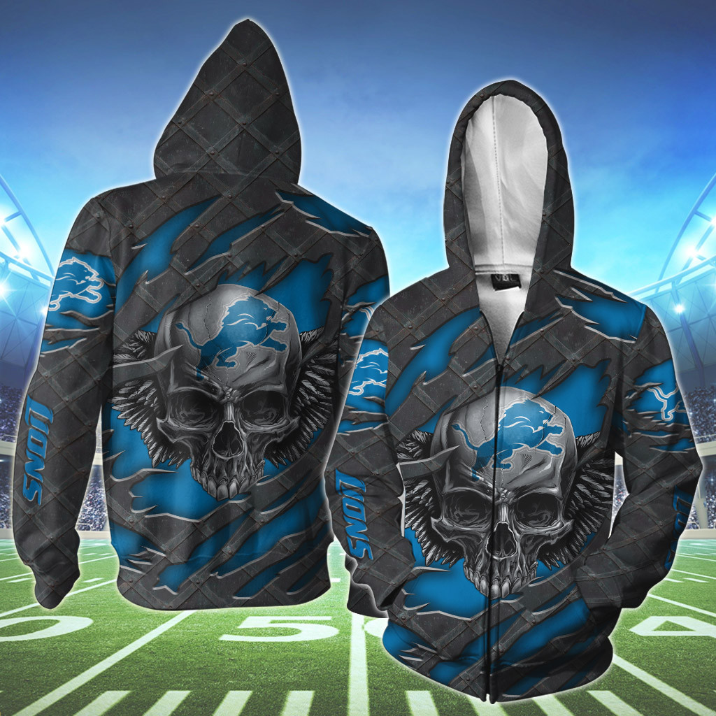 NFL Detroit Lions Skull Wings 3d shirt, hoodie2