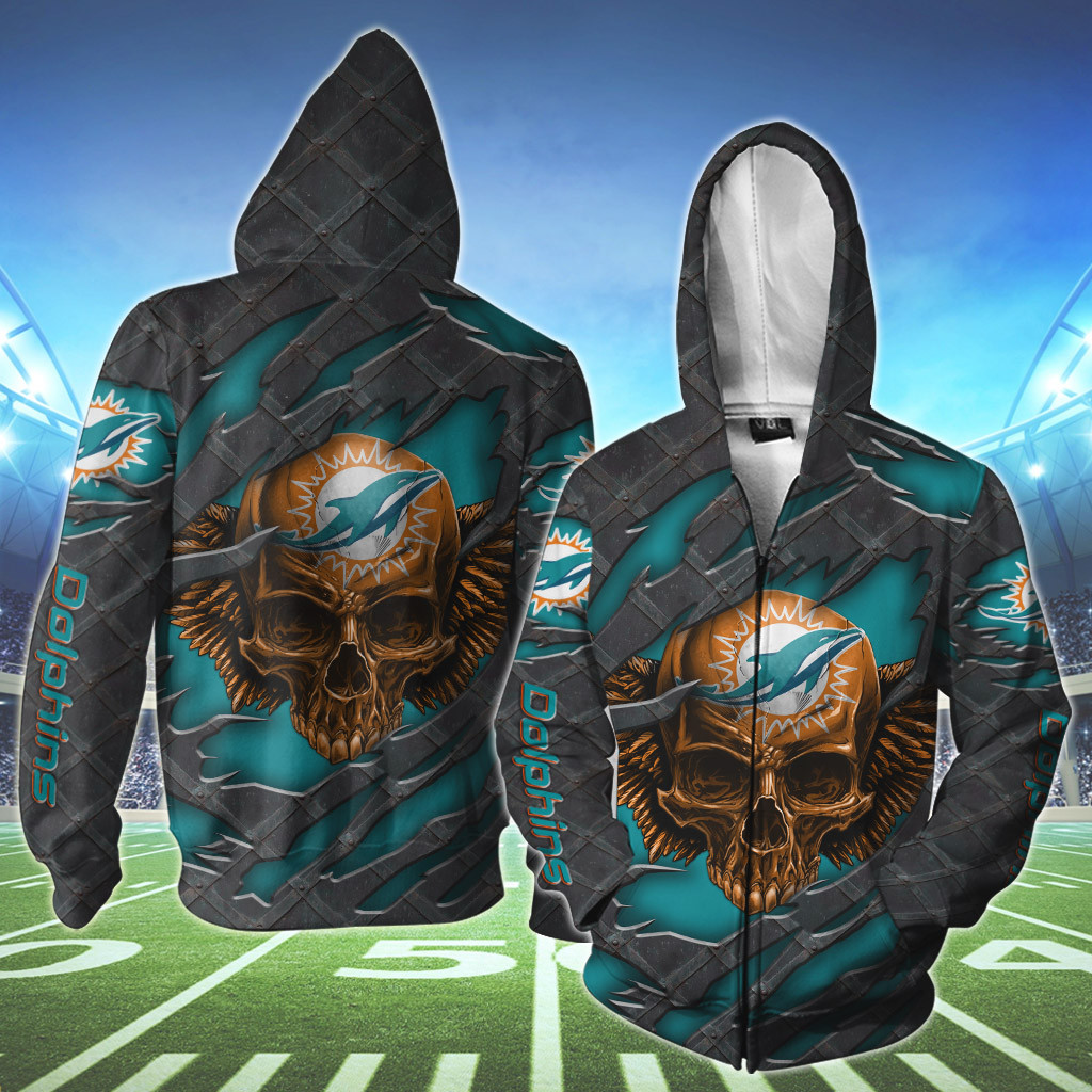 NFL Miami Dolphins Wings Skull 3D Shirt, Hoodie2