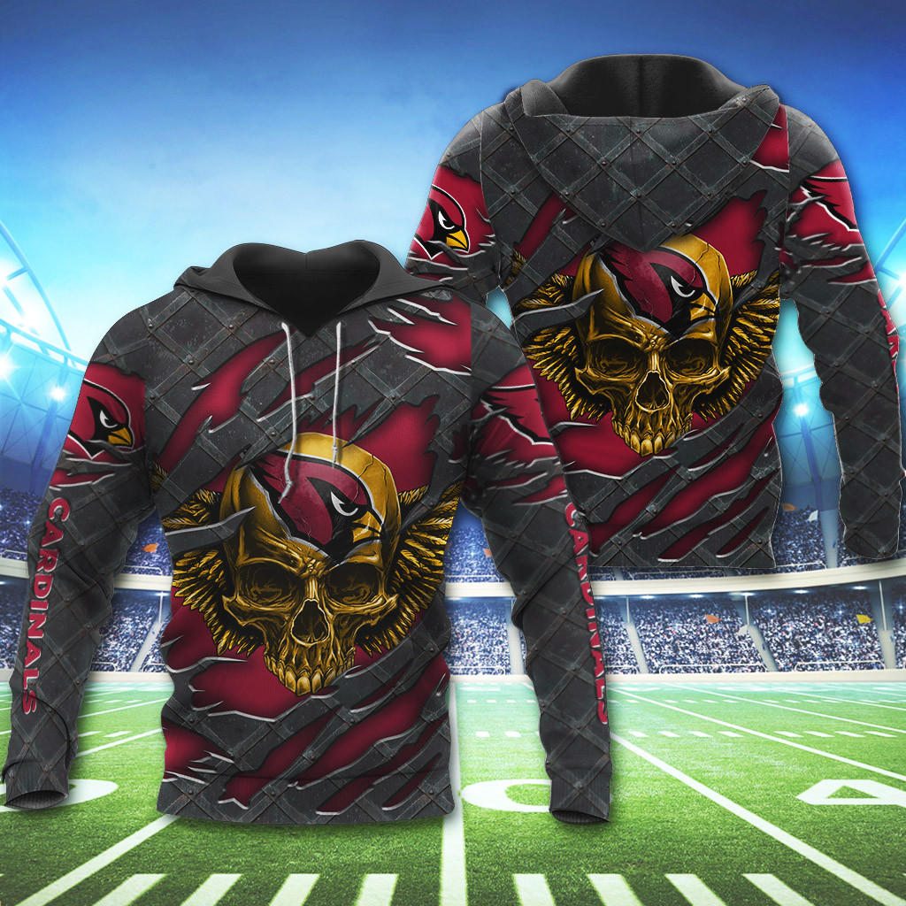 NFL Arizona Cardinals Wings Skull 3D Shirt, Hoodie1