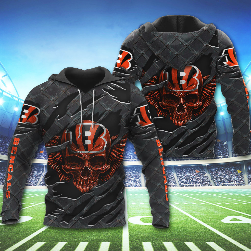 NFL Cincinnati Bengals Wings Skull 3D Shirt, Hoodie1