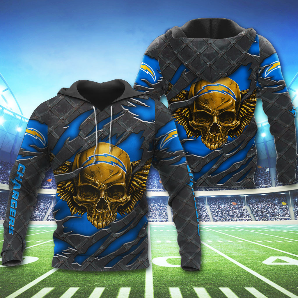 NFL Los Angeles Chargers Wings Skull 3D Shirt, Hoodie1