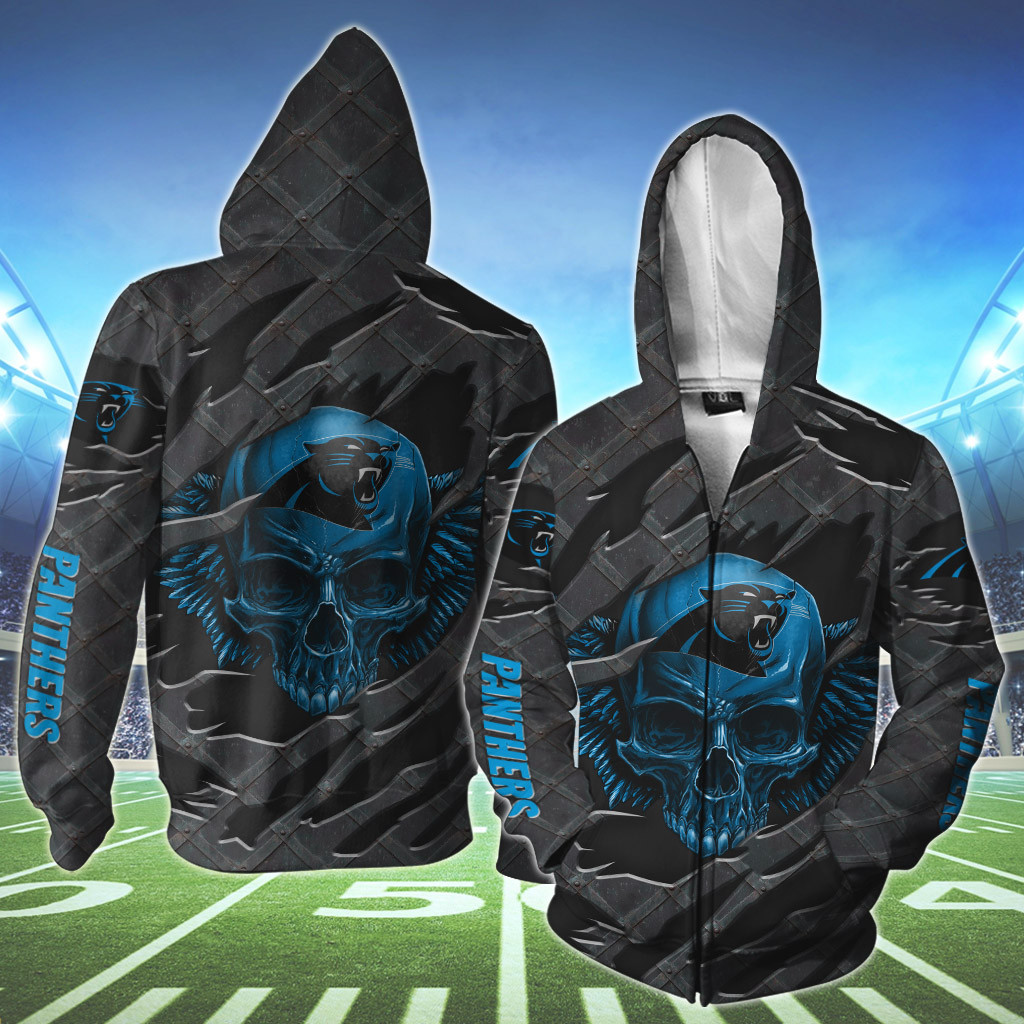 NFL Carolina Panthers Wings Skull 3D Shirt, Hoodie2