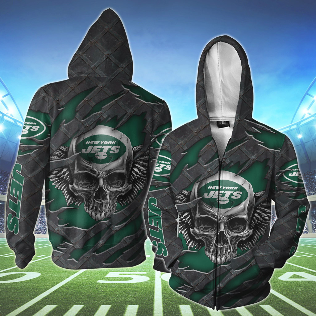 NFL New York Jets Wings Skull 3D Shirt, Hoodie2