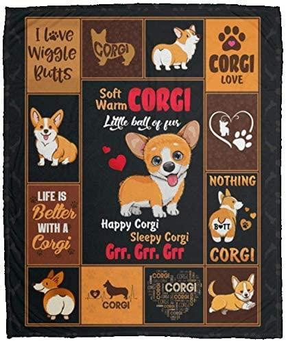 Pet Blanket Gift for Dog Mom Christmas Thanksgiving Valentine's Anniversary Corgi Blanket Dog Blanket Soft Fleece Blanket 