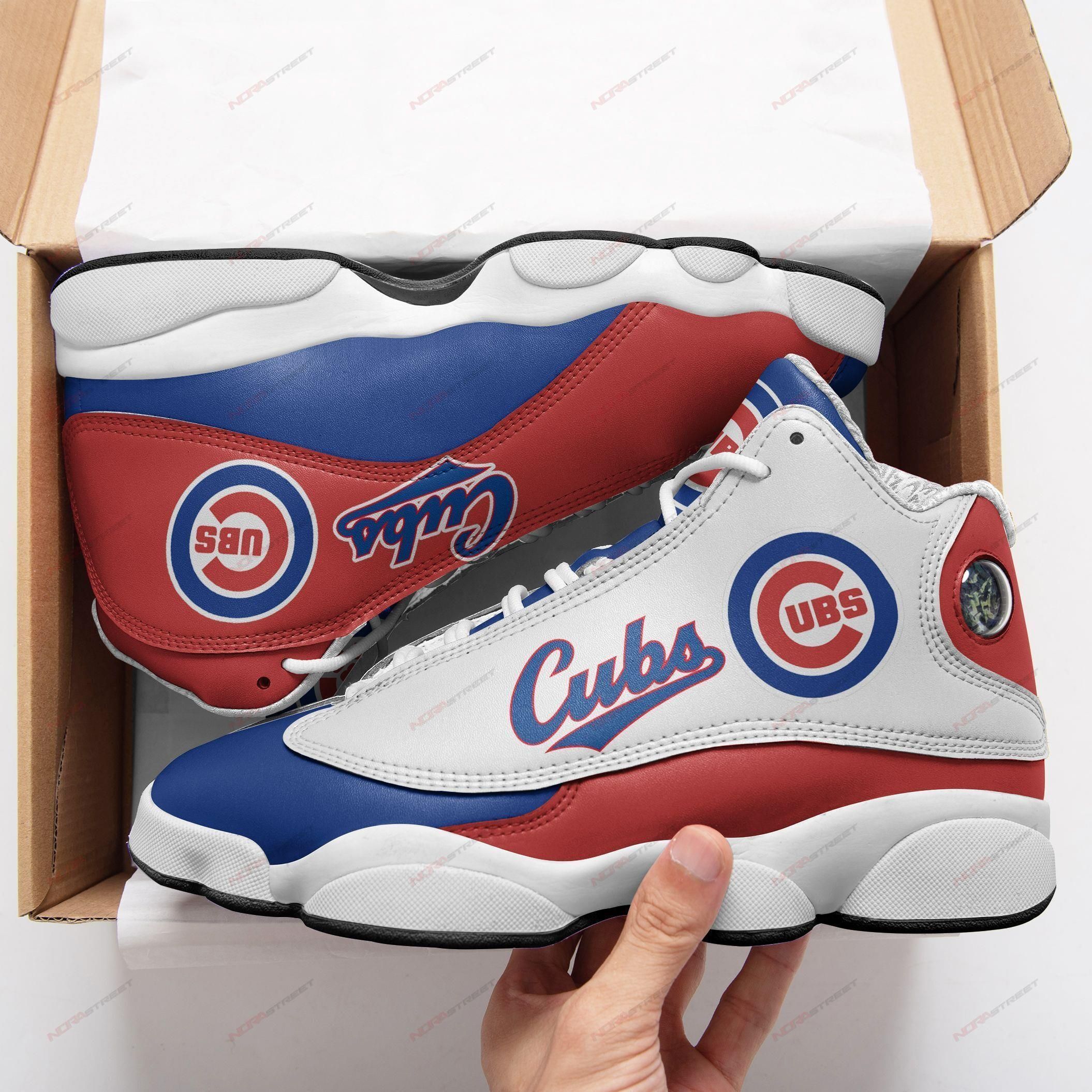 Chicago cubs air jordan 13 custom baseball team sneakers - men / us 11