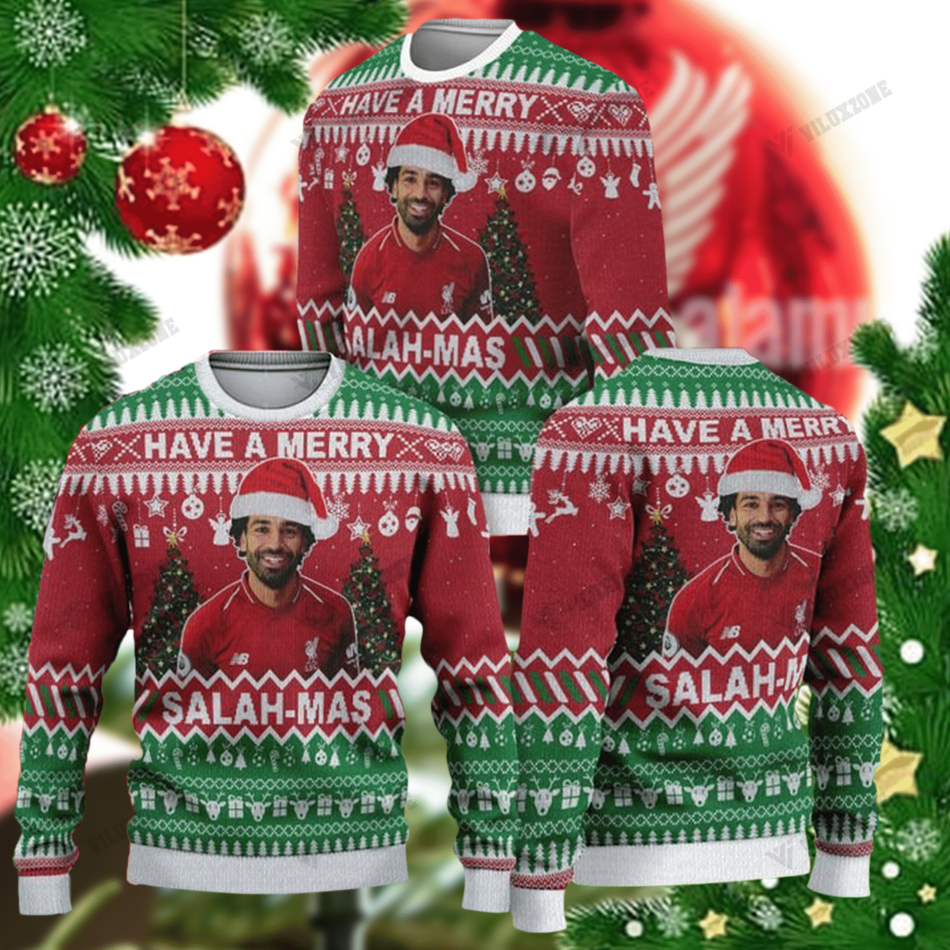 Liverpool Football Club Have a Merry Salah-mas Christmas Sweater 2