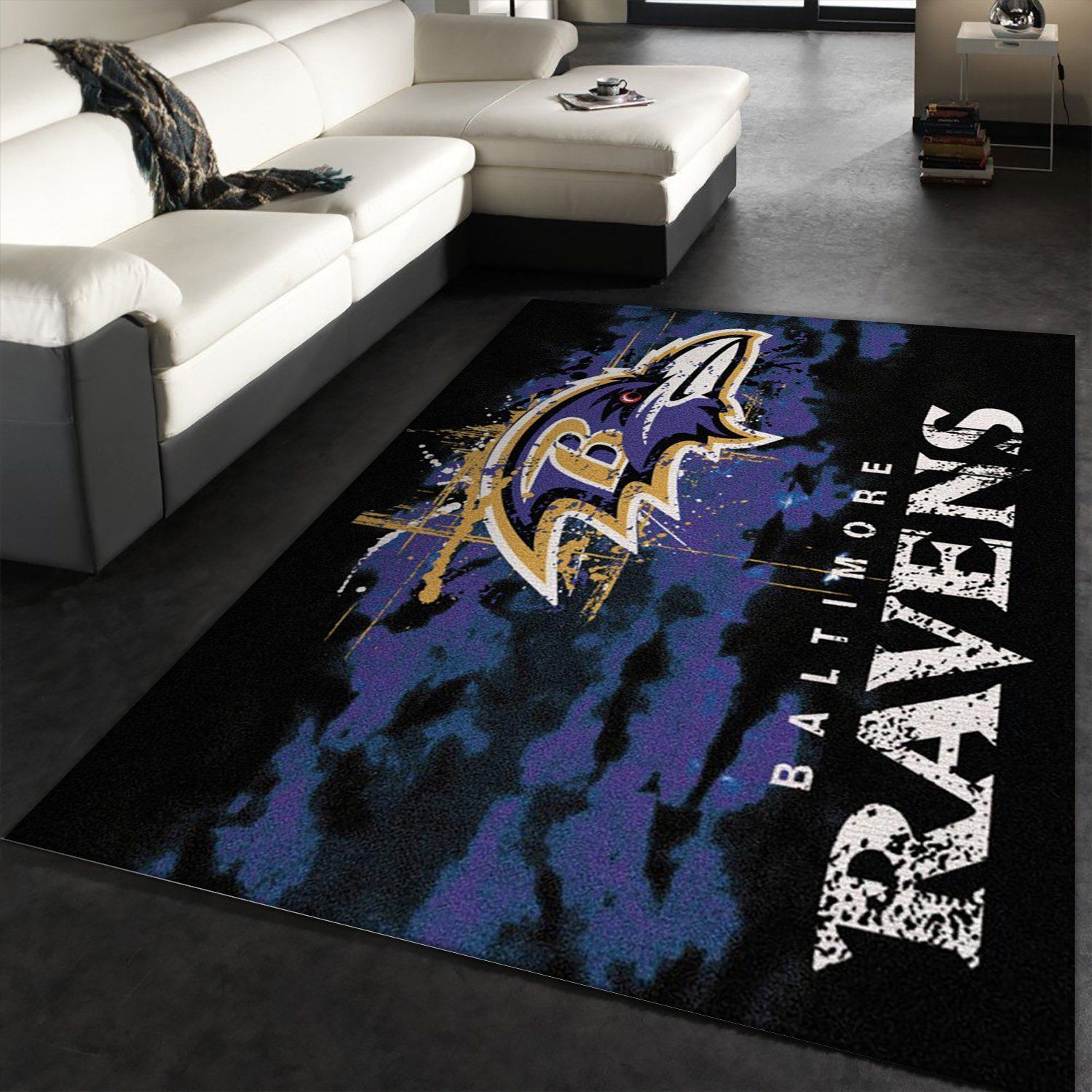 Baltimore ravens fade rug nfl team area rug kitchen rug home us decor