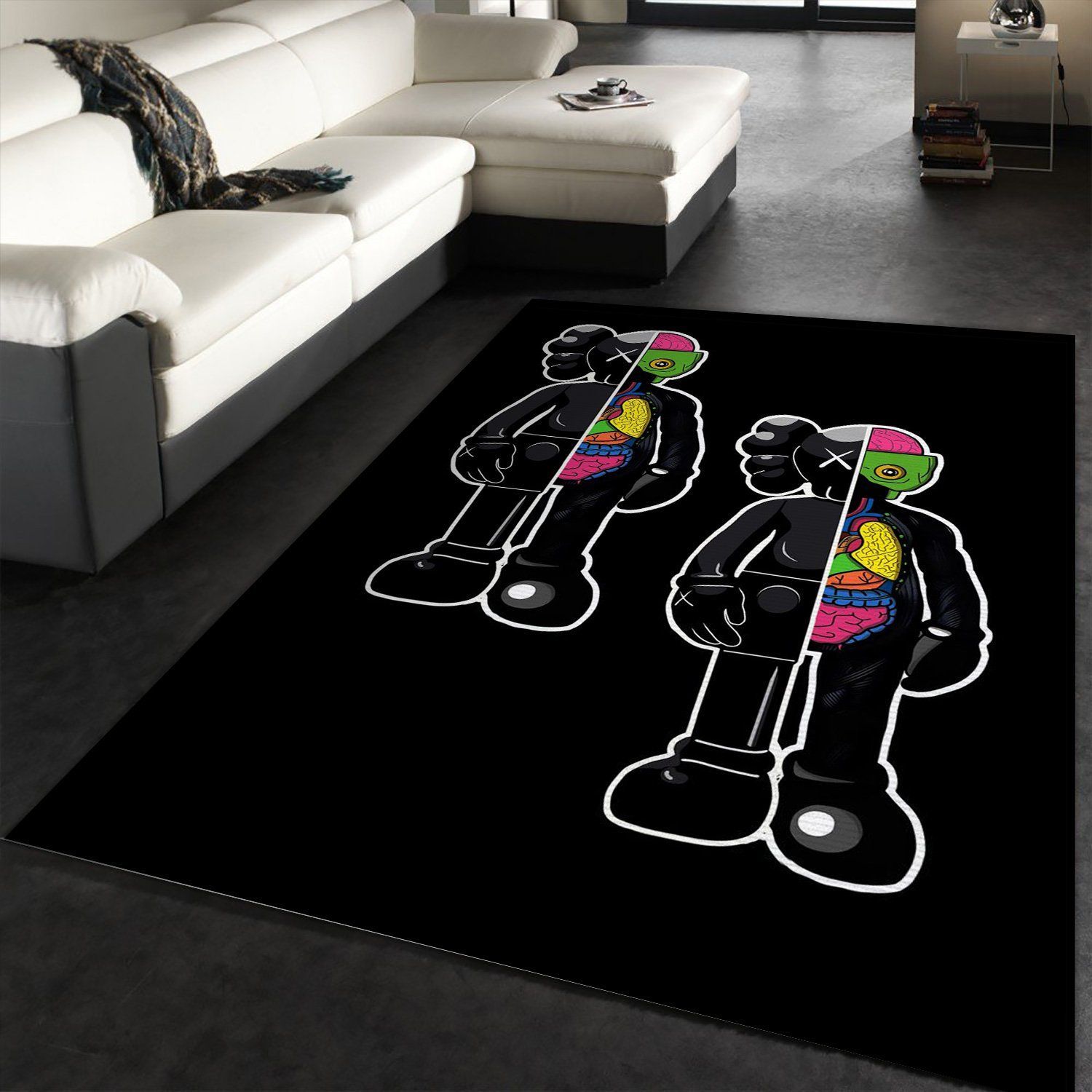 Kaws rectangle rug living room rug floor decor home decor