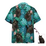 Gearhumans 3D Cat Hawaiian Tropical Custom Photo Short Sleeve Shirt GS0107213 Hawai Shirt Custom Photo S