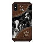 Gearhuman 3D Cow Leather Custom Name Phonecase GB030311 Glass Phone Case Iphone X
