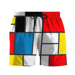 Gearhumans 3D Bauhaus Style Composition II in Red Yellow Blue Custom Beach Shorts Swim Trunks GV180819 Men Shorts Men Shorts S