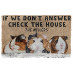 Gearhuman 3D Check The Guinea Pig House Custom Name Doormat GB230210 Doormat Doormat S(15,8''x23,6'')