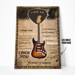 Gearhuman 3D I Pick You Bass Guitar Custom Name Canvas GB27011 Canvas 1 Piece Non Frame M