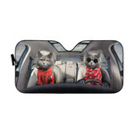 gearhumans 3D Couple Chartreux Cats Custom Car Auto Sunshade GV05067 Auto Sunshade 57''x27.5''