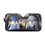 gearhumans 3D Two Soulmate Friend Terrier Dogs Custom Car Auto Sunshade GV230616 Auto Sunshade 57''x27.5''