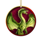 Gearhumans 3D DnD Green Dragon Custom Ornament