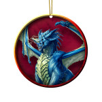 Gearhumans 3D DnD Blue Dragon Custom Ornament
