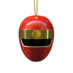 Gearhumans 3D Alien Red Power Rangers Christmas Custom Ornament