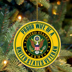 Gearhumans 3D Proud Wife Of A US Veteran Custom Ornament