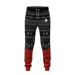 Gearhumans 3D S.T The Next Generation 1987 Red Ugly Christmas Custom Sweatpants