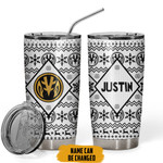 Gearhumans 3D Mighty Morphin White Power Ranger Ugly Christmas Custom Name Vacuum Insulated Tumblers