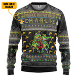 Gearhumans 3D TMNT Turtles Ugly Christmas Style Personalized Custom Name Ugly Sweater