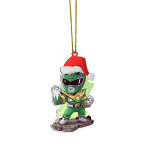 Gearhumans 3D Chibi Mighty Morphin Green Power Ranger Custom Christmas Ornament