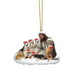 Gearhumans 3D Jesus Surrounded By Corgis Christmas Custom Ornament