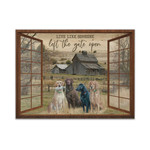 Gearhumans 3D Live Like Someone Left The Gate Open Labrador Dogs Custom Canvas