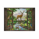 Gearhumans 3D Deer Hunting Window Custom Canvas