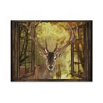 Gearhumans 3D Deer Forrest Window Custom Canvas