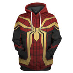 Gearhumans 3D Mrvl Spider Superhero Red And Golden Suit Custom Tshirt Hoodie Apparel