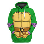 Gearhumans 3D Donatello TMNT 1987 Don Donnie Cosplay Custom Hoodie Tshirt Apparel