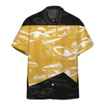 Gearhumans 3D S.T The Next Generation 1987 Hawaiian Style Yellow Uniform Custom Short Sleeve Shirt