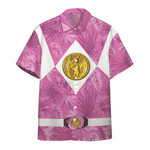 Gearhumans Movie Mighty Morphin Pink Power Rangers Tropical Custom Short Sleeve Shirt