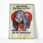 Gearhumans 3D DnD Owlbear My Heart To You Be My Valentine Custom Canvas