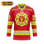 Gearhumans 3D Fireman Custom Name Custom Number Hockey Jersey