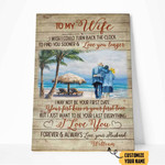Gearhumans 3D To my Wife I Love You Forever Walking On The Beach Custom Name Canvas